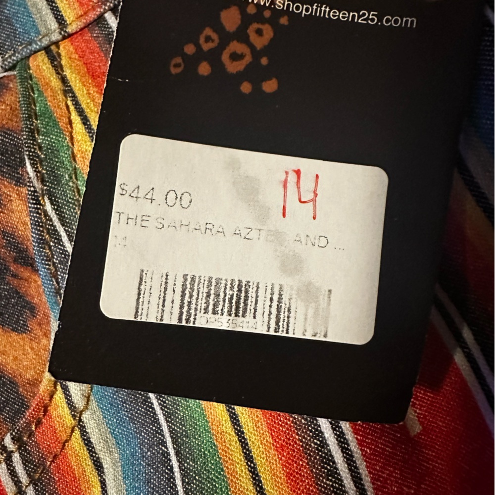 NWT Lucky & Blessed Multicolor Striped Flare Jeans with Leopard Trim - Picture 4 of 6